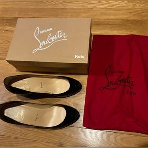 Christian Louboutin Black Peep-Toe, Size 40, US Size 9.5